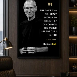 Dream Into Action Frame in Black Frame – Steve Jobs Inspirational Quote Wall Art
