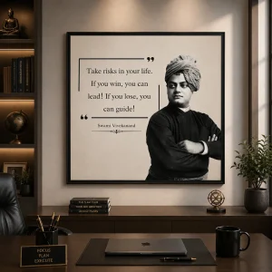 Fearless Leadership Frame in Black Frame – Inspirational Leadership Quote Wall Art