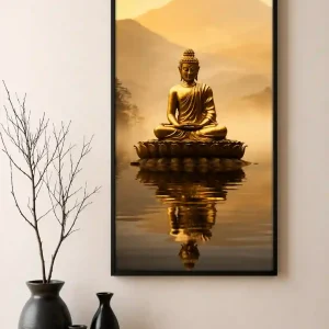 golden buddha reflection frame