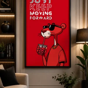 Keep Moving Forward Frame in Black Frame – Inspirational Success Quote Wall Art
