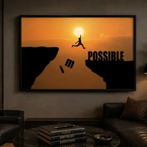Leap To Possible Frame in Black Frame – Inspirational Success Quote Wall Art