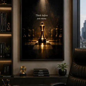 Strategic Mind Frame in Black Frame – Inspirational Strategy Quote Wall Art