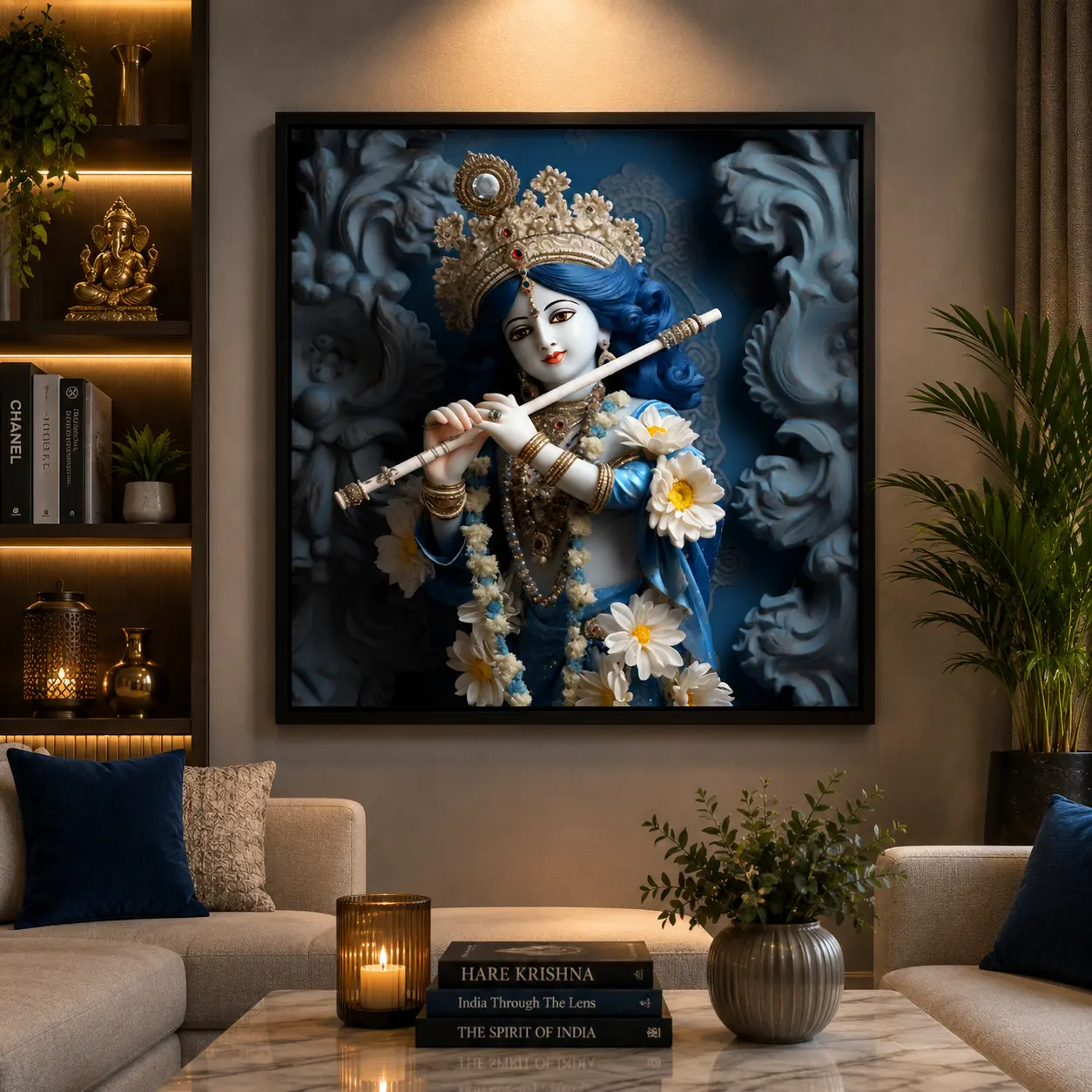 Divine Melody Frame in Black Frame – Spiritual Divine Music Devotional Wall Art