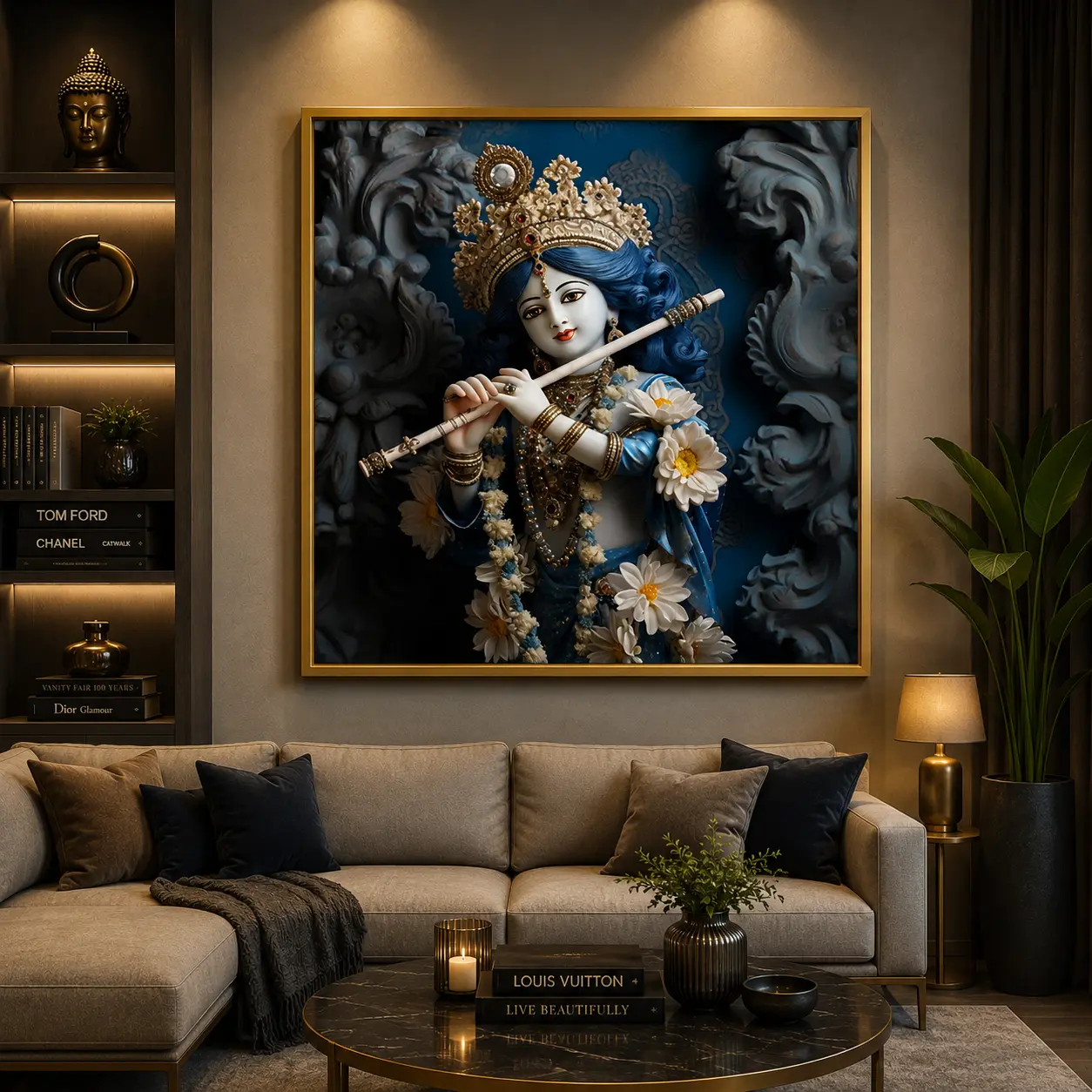Divine Melody Frame in Gold Frame – Sacred Divine Melody Spiritual Framed Artwork