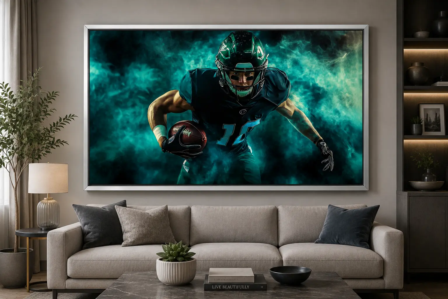 Iron Rush Frame in Silver Frame – Modern Sports Car Wall Decor