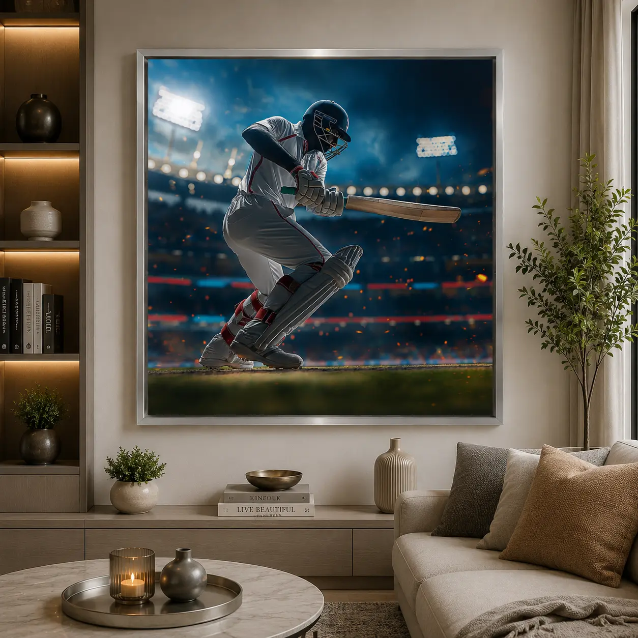 Stadium Strike Frame in Silver Frame – Soccer Stadium Sports Wall Decor