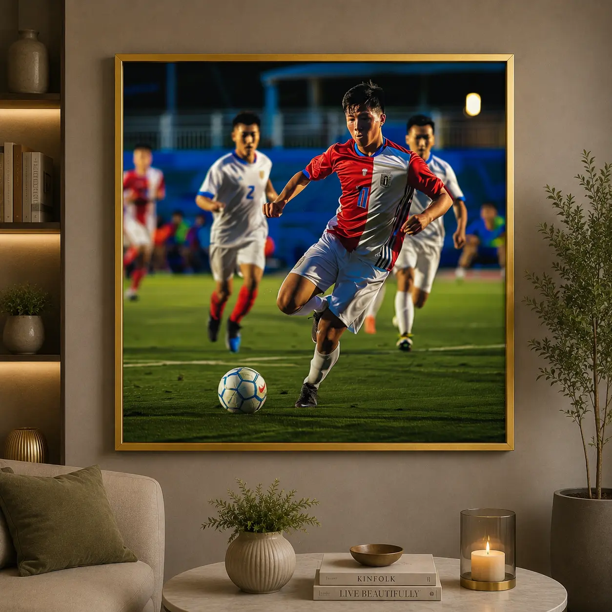 Victory Run Frame in Gold Frame – Champion Runner Sports Framed Artwork