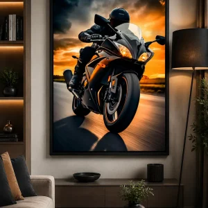 Sunset Apex Frame in Black Frame – Supercar at Sunset Wall Art