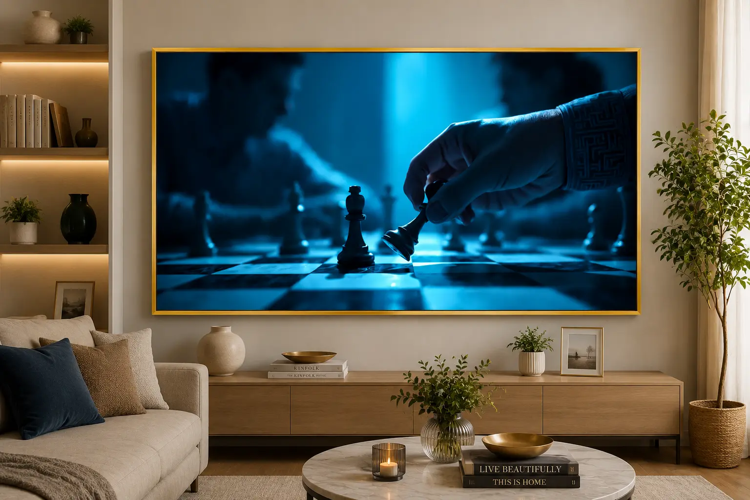 Grandmaster Vision Frame in Gold Frame – Chess Strategy Framed Artwork