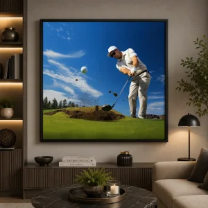 Fairway Precision Frame in Black Frame – Professional Golf Swing Wall Art