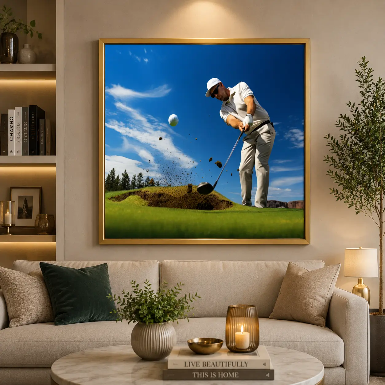 Fairway Precision Frame in Gold Frame – Championship Golf Player Framed Artwork