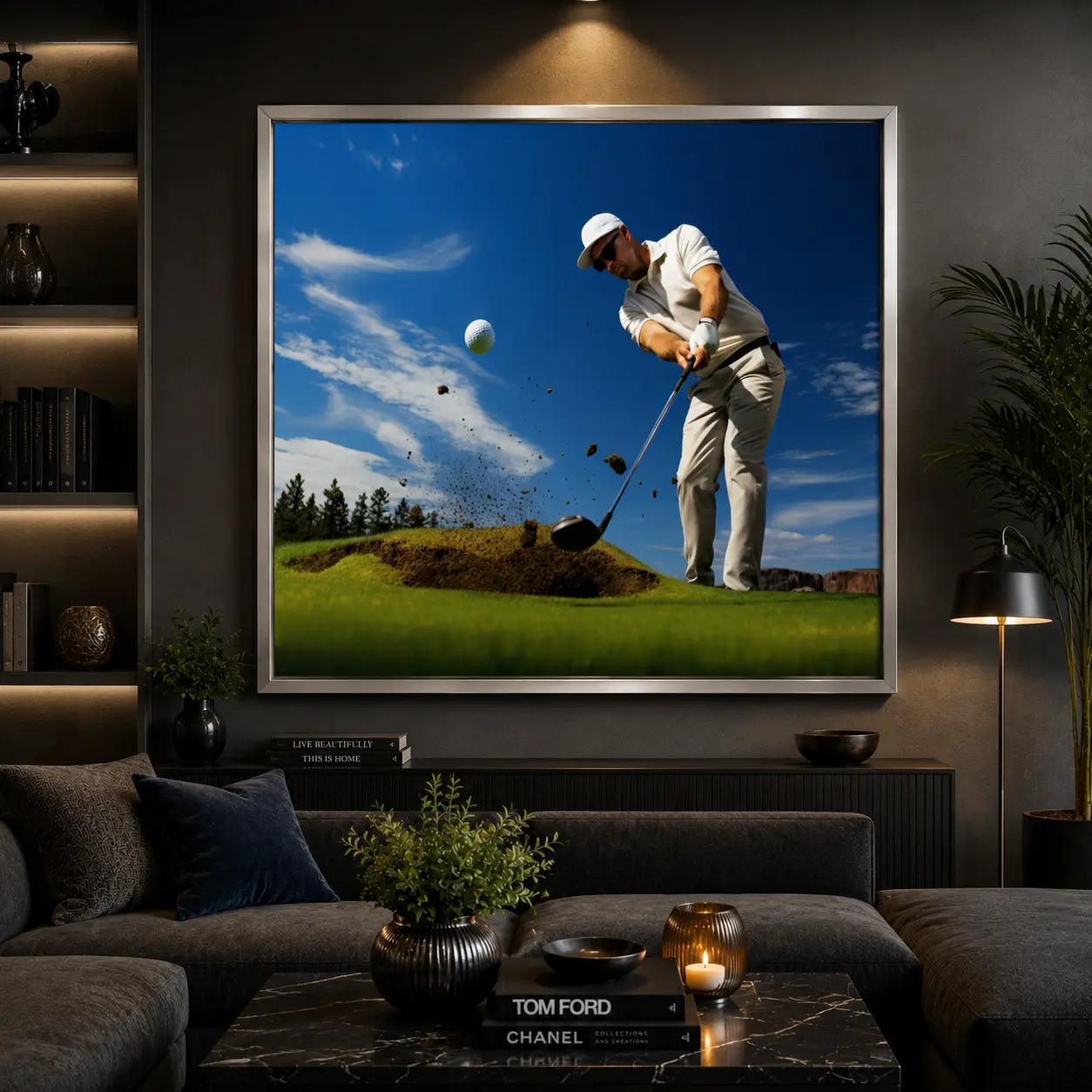 Fairway Precision Frame in Silver Frame – Golf Course Sports Wall Decor