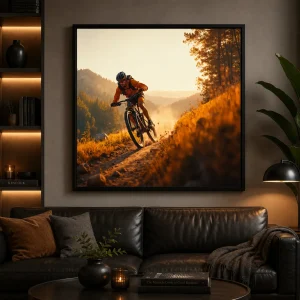 Summit Rush Frame in Black Frame – Mountain Adventure Sports Wall Art